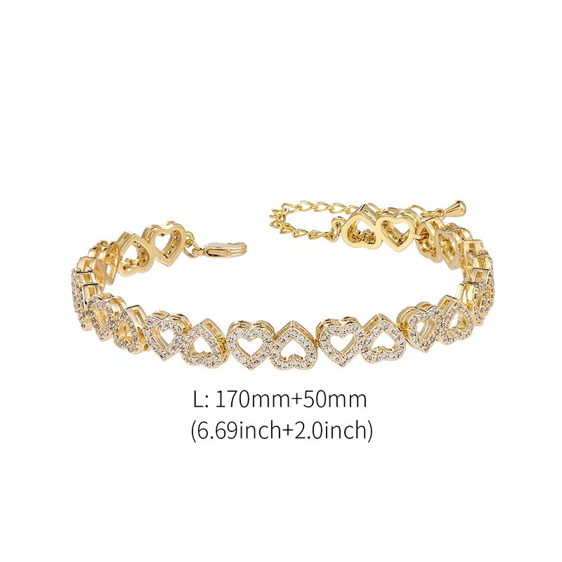 WEIMANJINGDIAN Brand Heart Shape Cubic Zirconia CZ Crystal Bridal Wedding Bracelets