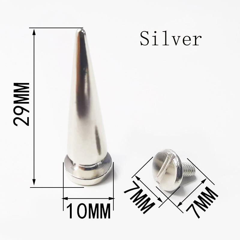 Grands Rivets en forme d&#39;arbre en laiton, 10x29mm, 10 pièces/lot, accessoires pour bricolage, Punk, décoration de vêtements d&#39;animaux de compagnie pour sac artisanal en cuir
