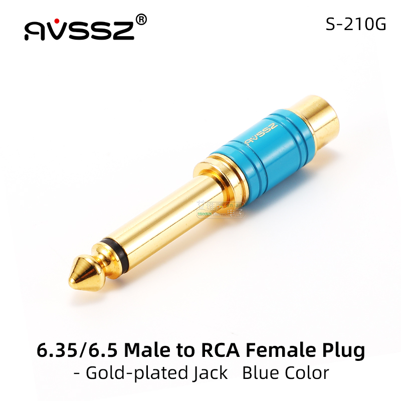 AVSSZ-adaptador de enchufe RCA para auriculares de 6,35/6,5 a 3,5mm, conectores convertidores de Piano eléctrico para guitarra de Audio chapados en oro de alta gama: Rojo