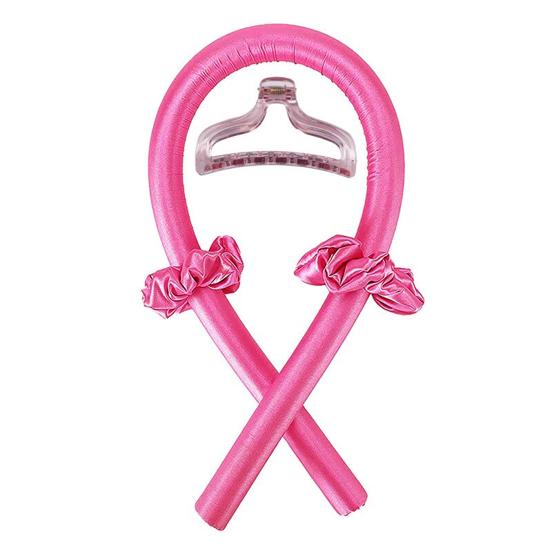 1 * ferro arricciacapelli + 2 * corda per capelli bigodini per capelli capelli femminili seta arricciacapelli bigodini per capelli senza calore onda fasci ondulati bagnati Curl Bar Set: Red