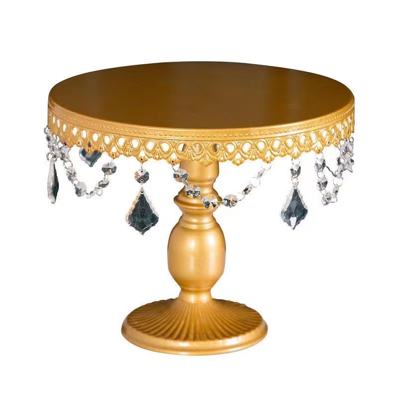 1PCS Round Cake Stand Iron Exquisite Cake Rack Base Gold White Dessert Stand Cake Display Wedding Birthday Cupcake Holder