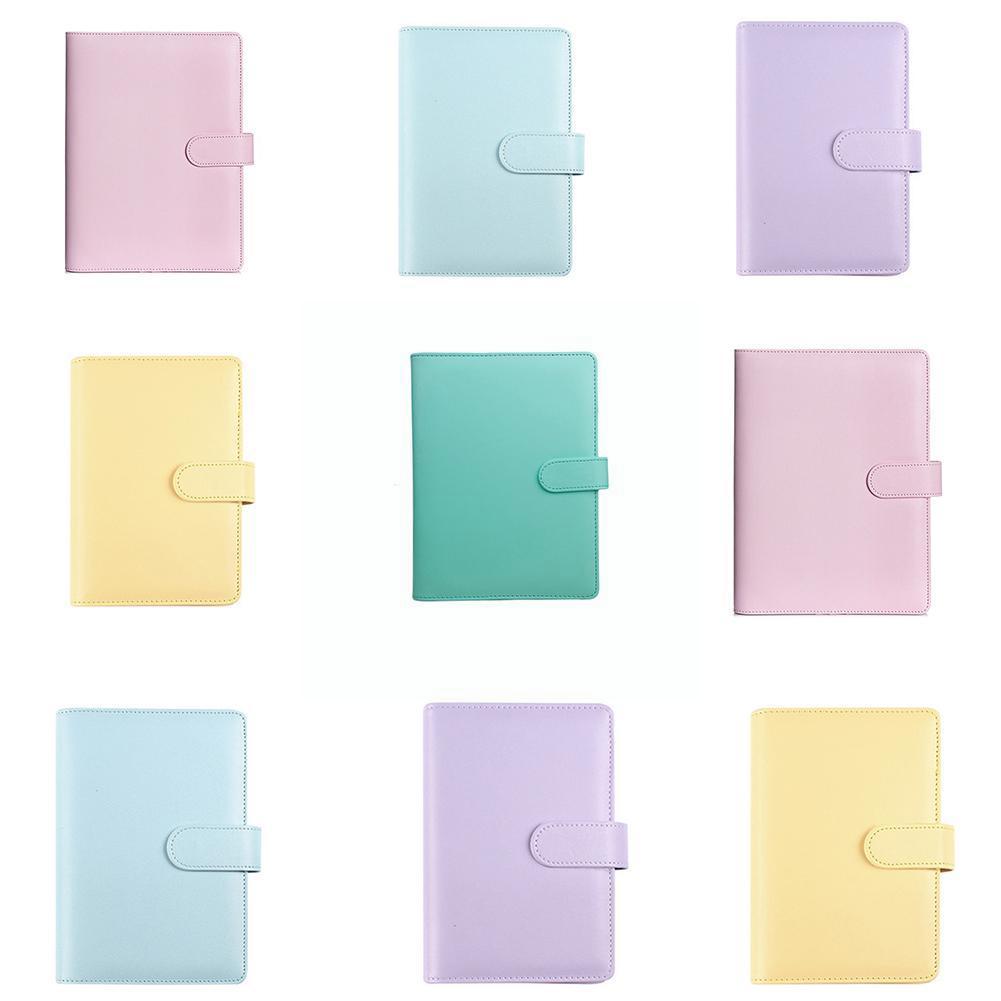 A5/6 Macaron Losbladige Hand Boek Ringband Notebook Pu Leuke Wekelijkse Maandelijkse Briefpapier Dagboek Notebook Multifunctionele pla X6t8