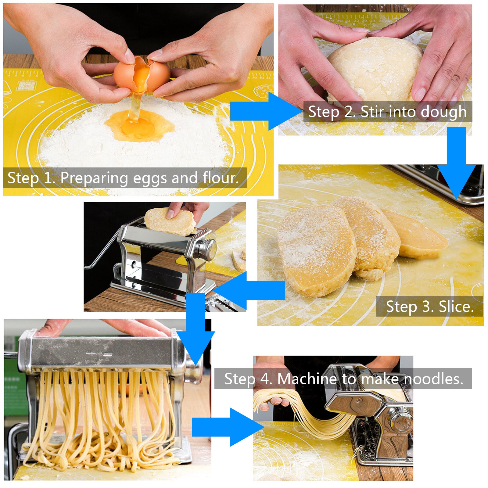 Stainless Steel Manual Pasta Maker Noodle Making Machine , Vegetable Noodle Maker Machine Tool