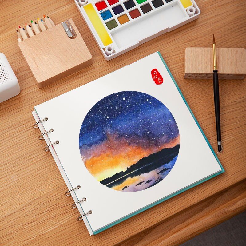 Spiral Notebook for watercolor painting sketchbook 40pages blank paper 300GSM Loose leaf Diary Office School supplies Stationery