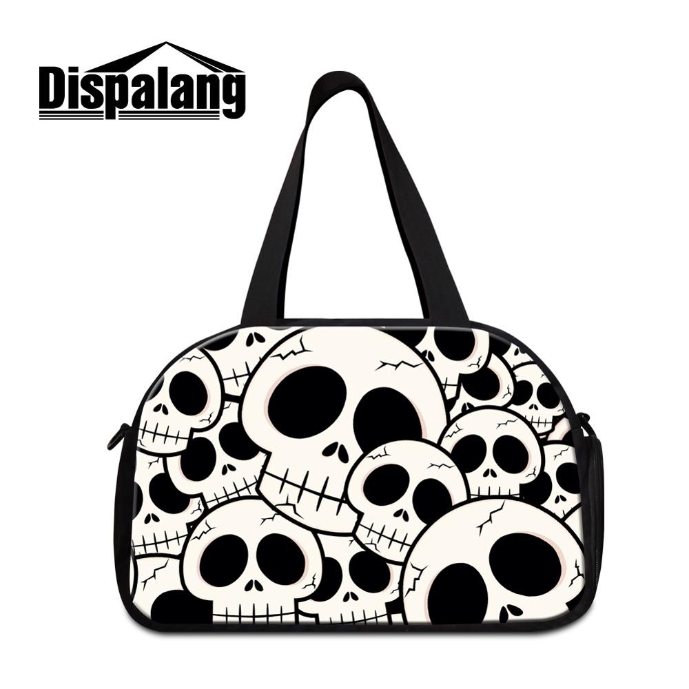 Cool workout duffeltasker til mænd kranium mellemstore skulderbagagetasker til kvinder drenge sporty taske bedste duffle bag til teenager: Sort