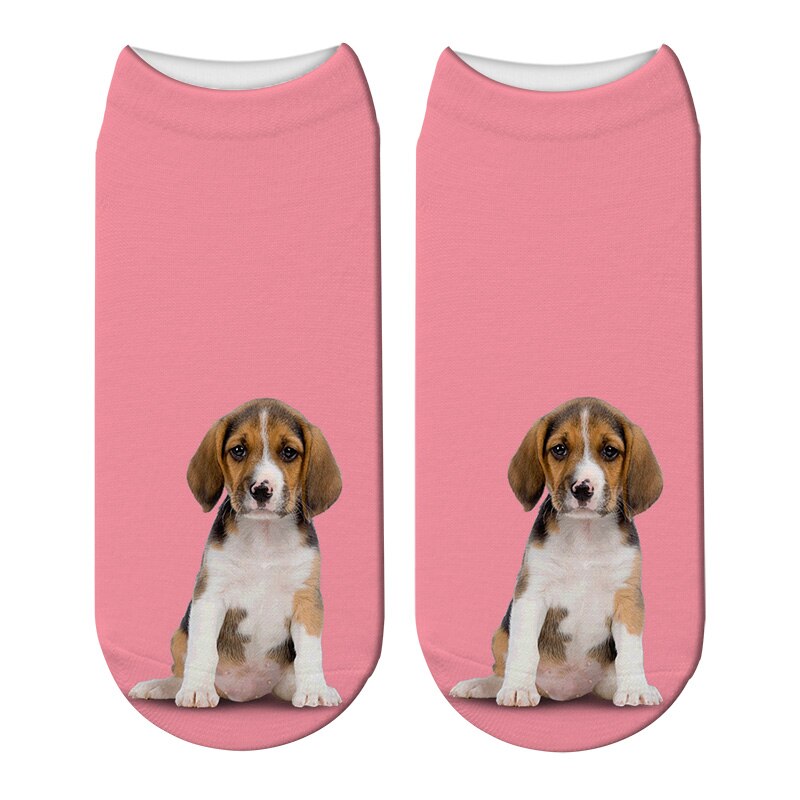 Calcetines impresión en 3D divertida estilo Harajuku Kawaii para mujer, calcetín tobilleros de corte bajo, de perro Multicolor, para Navidad,: Style4