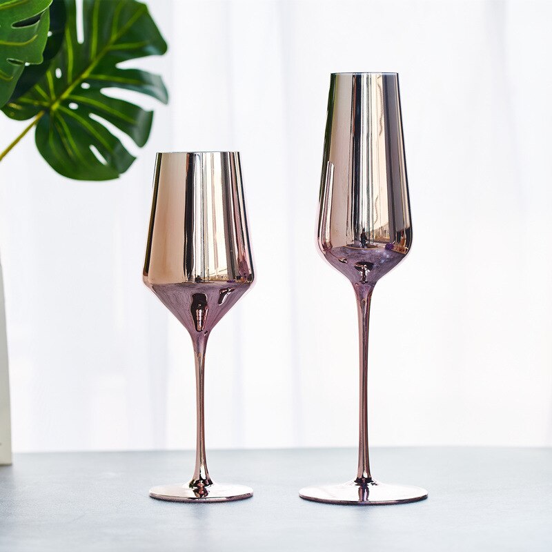 Champagne Fluiten Glazen Crystal Rose Goud Wijn Glas Sap Drink Cocktail Beker Bruiloft Party Huwelijk Wijn Keuken Drinkwaren