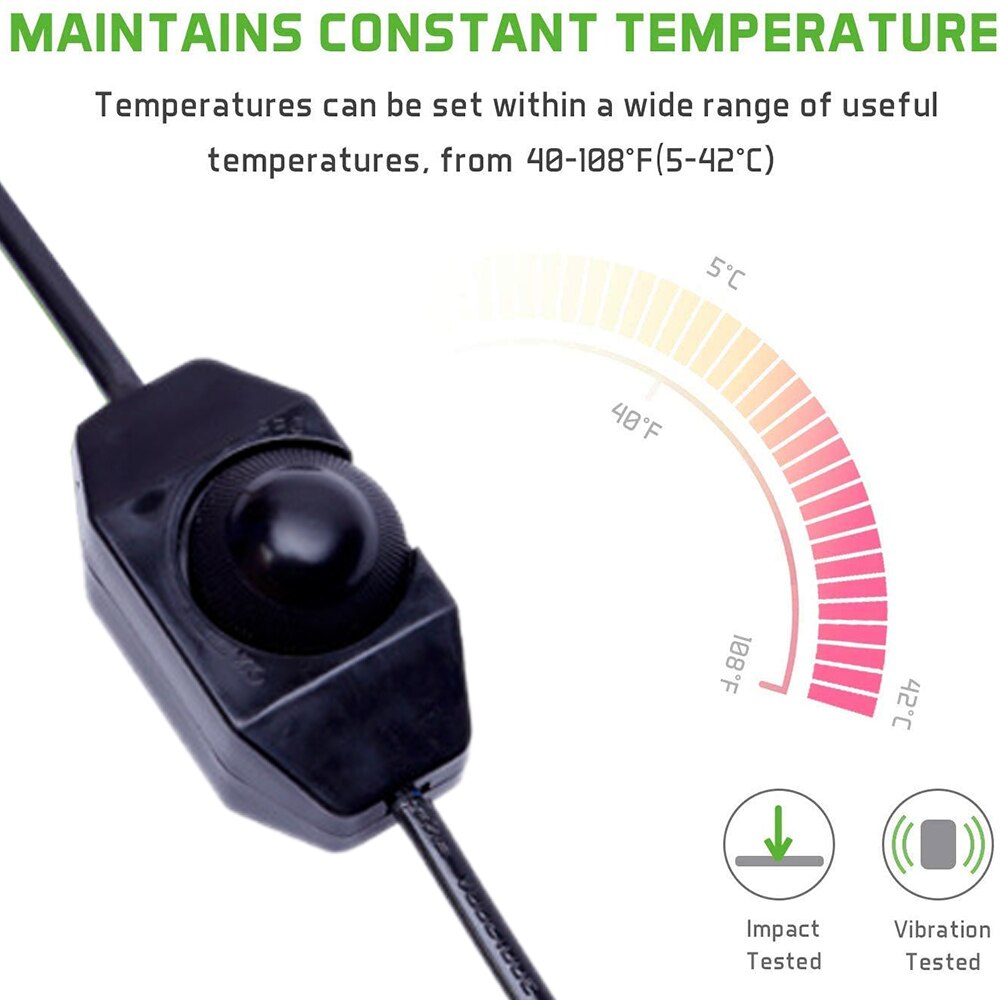 Almohadilla calefactora con regulador ajustable de temperatura, esterilla para incubar terrario, Reptiles, esterilla de calor de 5-35W