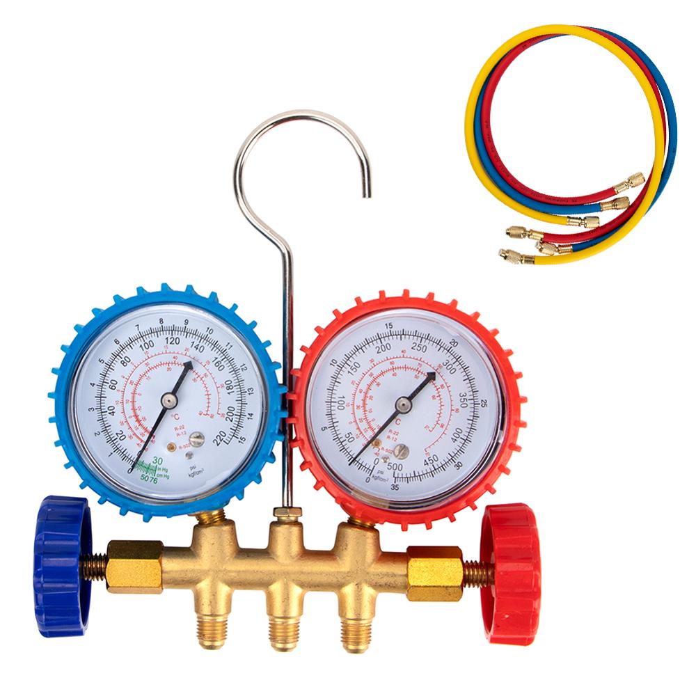 Car Air Conditioning Refrigerant Manifold Gauge Set Freon Meter for R134A R12 R22 R502 Refrigerant