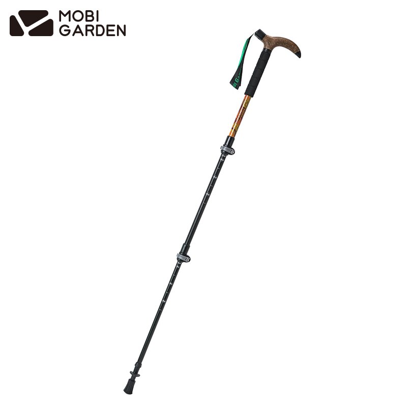 Mobigarden t-grip trekkingstok lichtgewicht aluminium 65-110 cm hoog elastische eva bergstokken nxlqu 67001