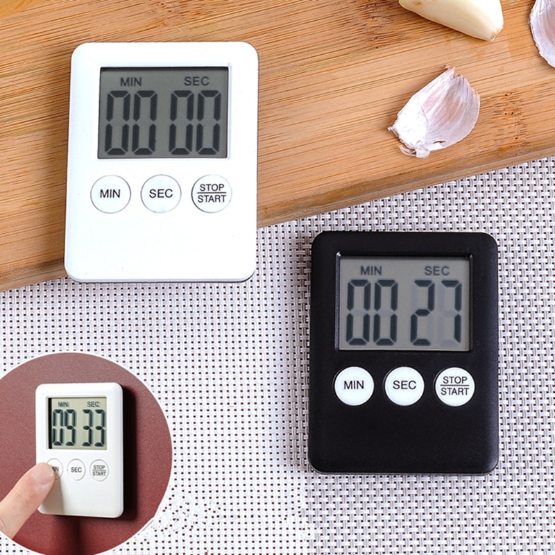 1 Pc Tijd Timer Super Dunne LCD Digitale Scherm Kookwekker Koken Count Countdown Alarm Slaap Stopwatch Temporizador