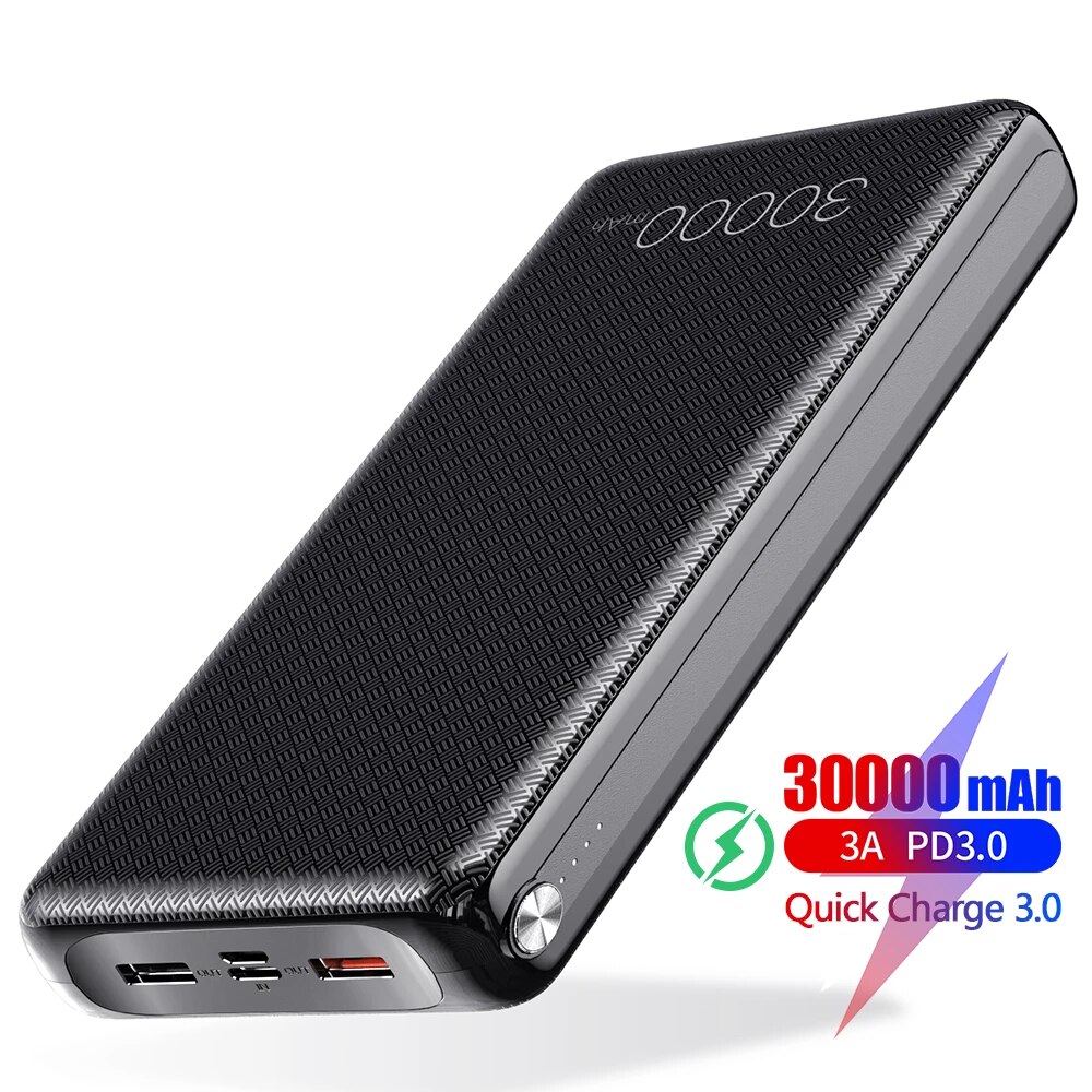 30000 Mah Power Bank Snel Opladen 3.0 Pd Usbc 30000 Mah Powerbank Draagbare Externe Batterij Oplader Voor Iphone Xiaomi Mi