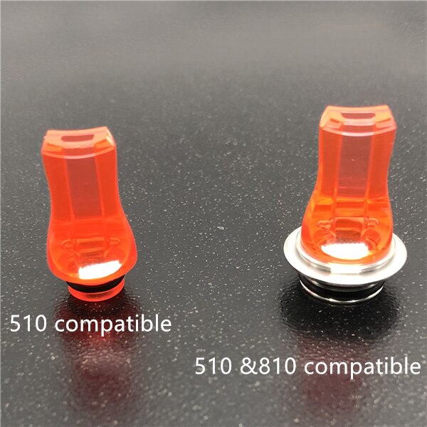 フラットアクリル MTL 510 810 点滴ヒントマウスピース DripTip 810 アトマイザーのための RTA RBA RDA: Red / 510 compatible