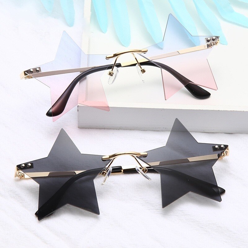 personality five-pointed star sunglasses frameless wild sunglasses sunglasses