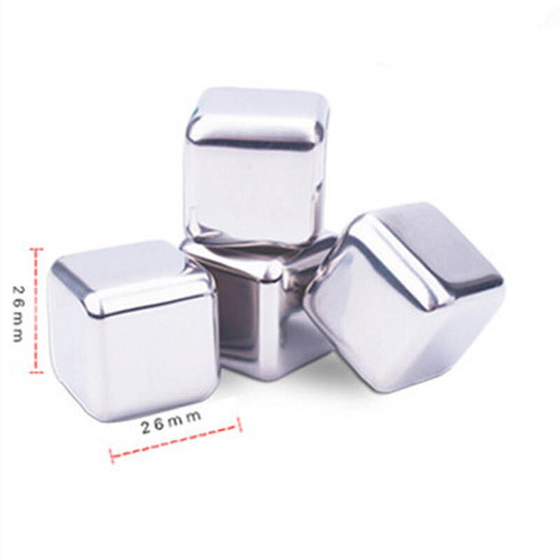 1PC Stainless Steel Whiskey Stone Ice Cubes Bar KTV Magic Supplies Wiskey / Wine / Beer Cooler Ice Rocks Whiskey Stones