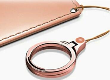 Universele Metalen Lanyard Voor Sleutels Telefoons Strap Voor Iphone 7 Plus 8 6S Keycord Lanyards Vinger Mobiele Houder Stand accessoires: rose gold