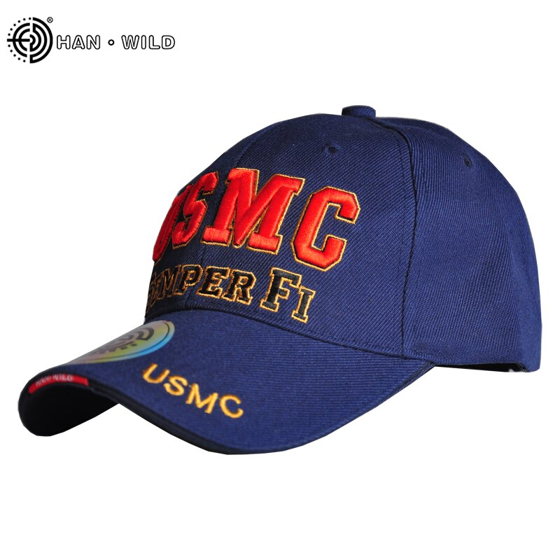 Tennis Cap Baseball Caps Multicolor Men Women Visor Hat Adjustable Nylon Fastener Tape Casual Sports Hats Hunting Caps Marine: USMC-blue