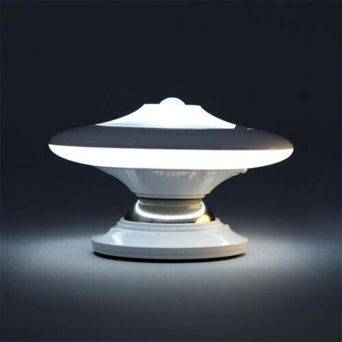 Ufo Motion Sensor Night Light Children 360 Degree Rotating Lamp Sensor Luminaire Baby Lamp Battery Powered Led: White Light