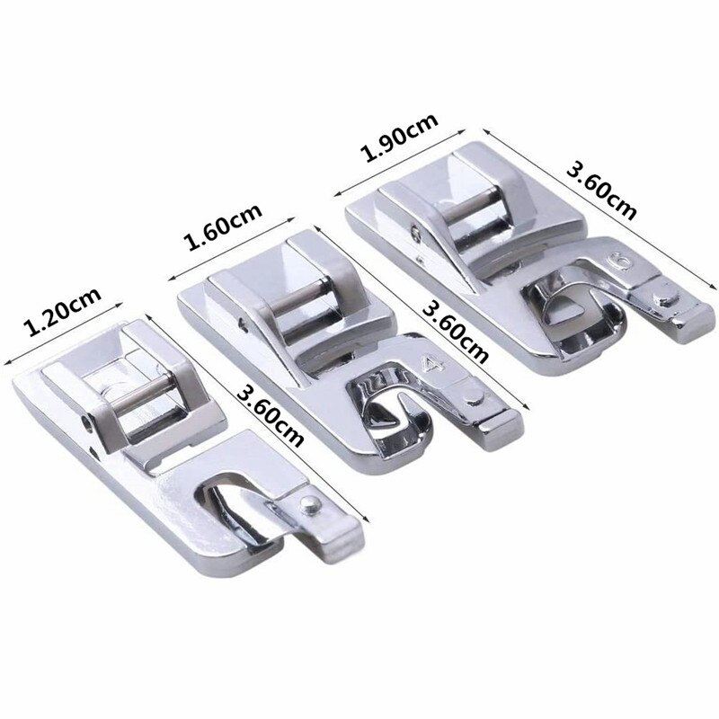 1Pc 3MM/4MM/6MM Rolled Hem Foot Presser Foot For Brother Janome Sewing Machine Domestic Sewing Accessories 5BB5984