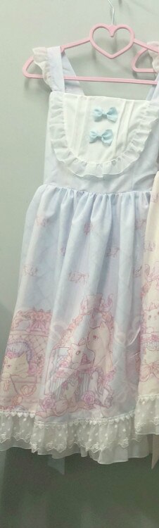 Kawaii lolita kjoler til cos loli pige sød fe tøj japansk jsk under blonde skjorte gotisk victoriansk robe lolita: Blå kjole