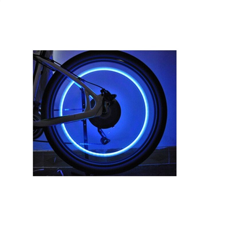 2 pièces LED voiture roue lumière vélo voiture roue pneu pneu Valve tige bouchon lumière lampe ampoule décoration Auto Durable résistant à la rouille: Blue