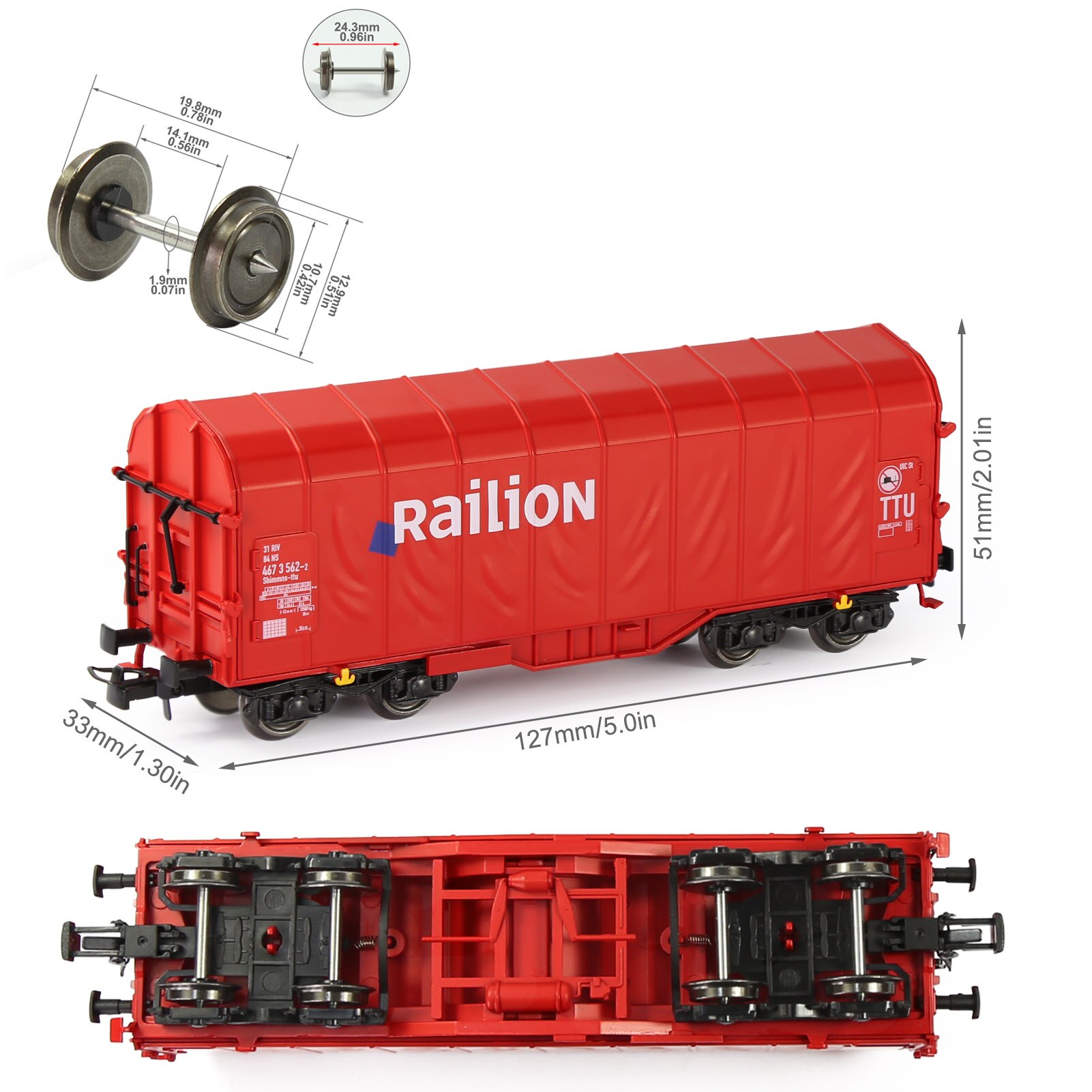 1pc Model Railway Layout Wagons HO Scale 1:87 Boxcar Rolling Stock C8762