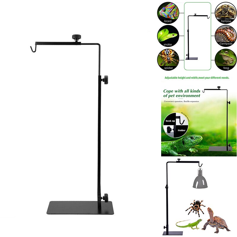 Reptile Lamp Stand Fixed Bracket Adjustable Floor Light Stand, Light Stand Heat Lamp Stand Metal Lamp Support