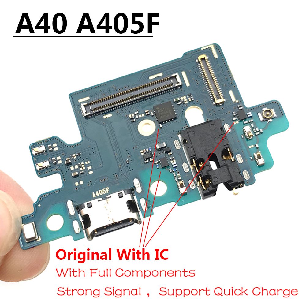 Oryginalny ładowania Port USB ładowarka płyta dokująca Flex dla Samsung Galaxy A10 A105FN A12 A21 A20 A30 A40 A50 A70 A10S A30S A50S A71: A40 Full Original