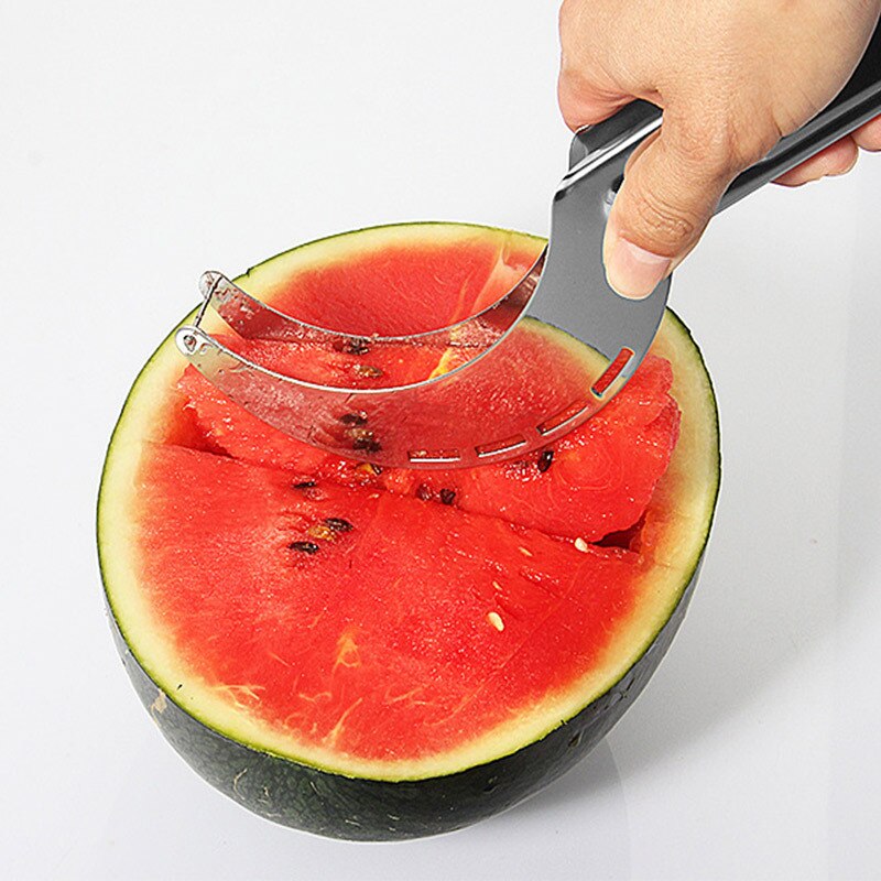 Watermelon Slicer Cutter Tongs Corer Fruit Melon Stainless Steel Tools Watermelon Cut Refreshing Watermelon Cubes Kitchen
