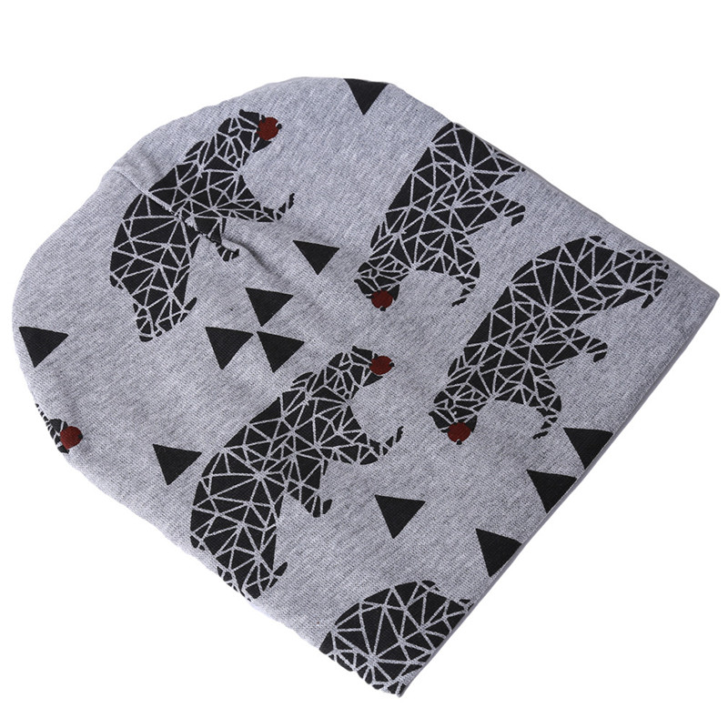 Gorros de lana de punto de algodón con doble Impresión de animales de dibujos animados de para niños y niñas gorros de invierno de primavera y otoño: No 6 Gray bear