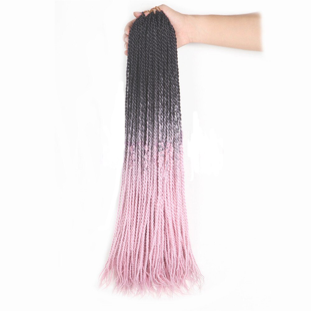 Extension capillaire synthétique au Crochet 24 pouces | Perruque sénégalaise, mèches au Crochet de 24 pouces avec 30 racines/paquet de tresses au Crochet, Extensions capillaires ombré: n ° 3