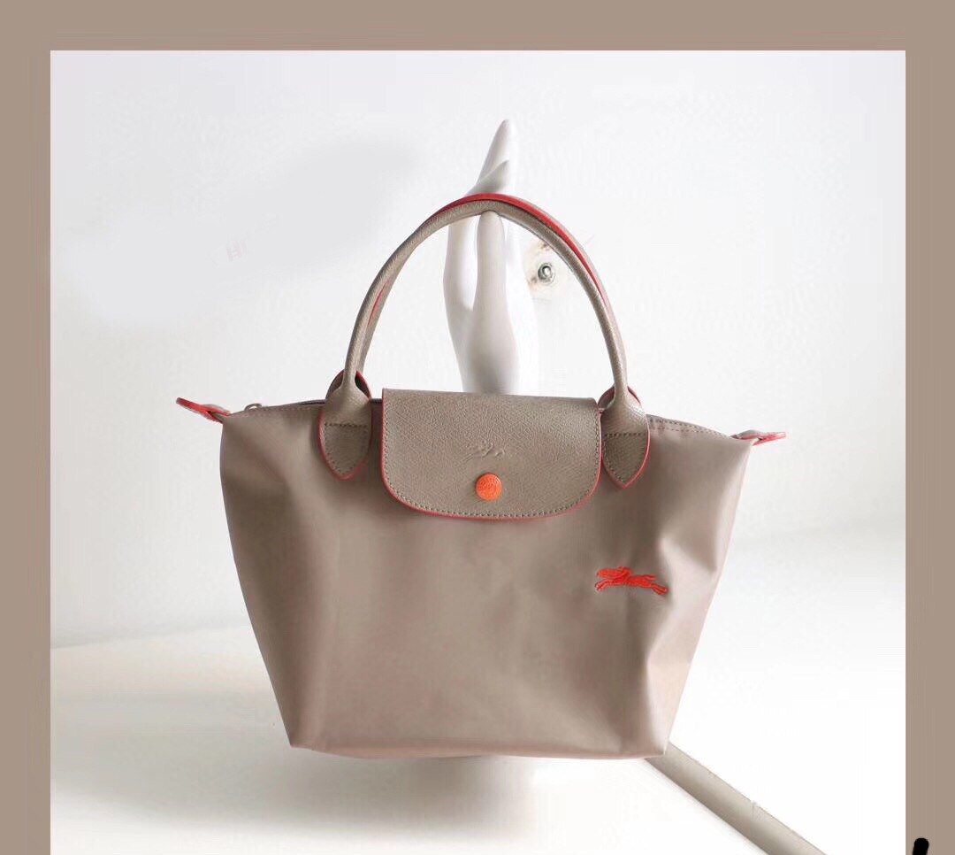 Short Handle Small 70th Anniversary Embroidered Horse Girl Dumpling Bag Mini Handbag Nylon Canvas Bag: brown