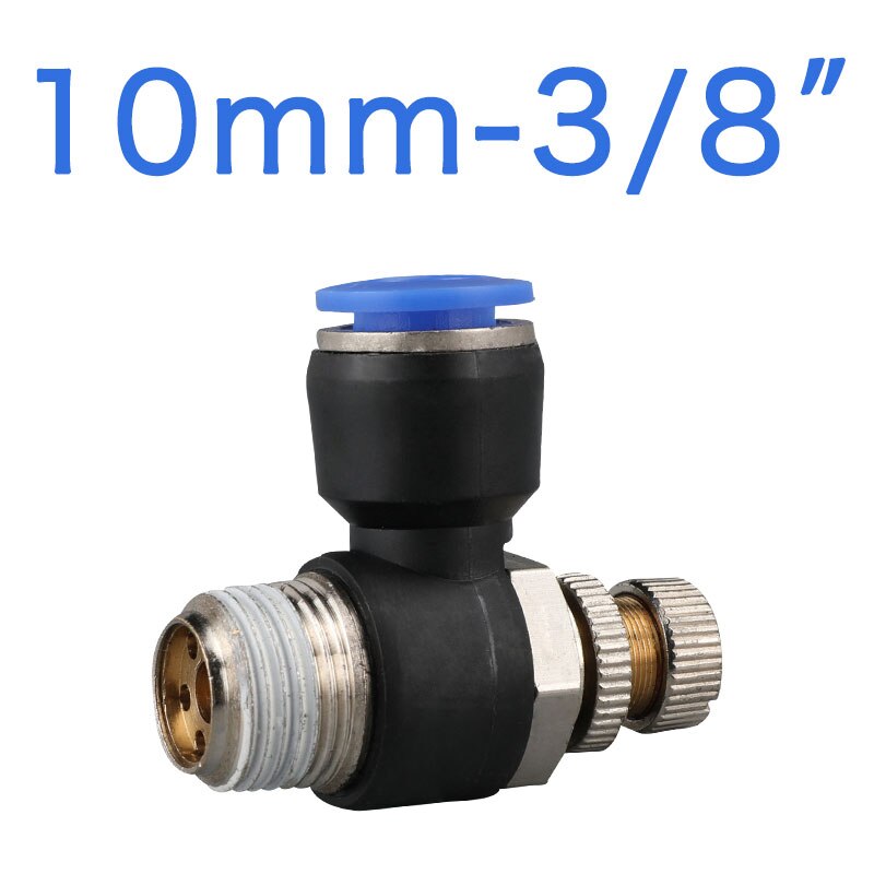 Pneumatic speed flow controller 8mm 6mm 10mm 12mm OD hose tube 1/4 "BSP 1/8" 3/8 "1/2" male Air flow limit valve: SL10-03