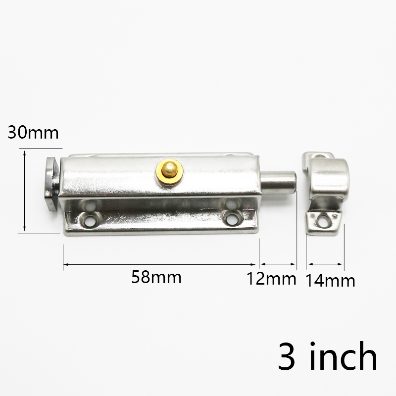 3Inch/4Inch Hotel Office Home Security Lock Chrome Door Lock Door Window Security Bolt Door Lock Latch Gate Cabinet Latch: 3 Inch