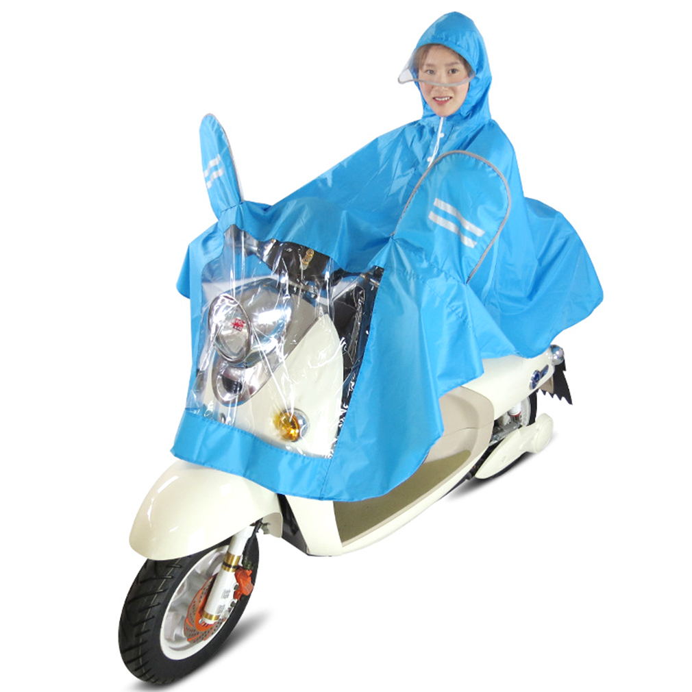 Multifunctional Water Blossom Color Changing Raincoat Rainwear For Motorcycle Electric Vehicle Men And Women: blue