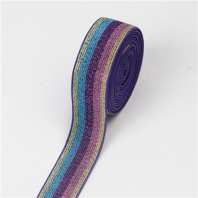 Elastiske bånd 2.5cm gummi elastiske 25mm leopard talje bånd elastik couture diy tøj undertøj bukser sy tilbehør: Lilla farve