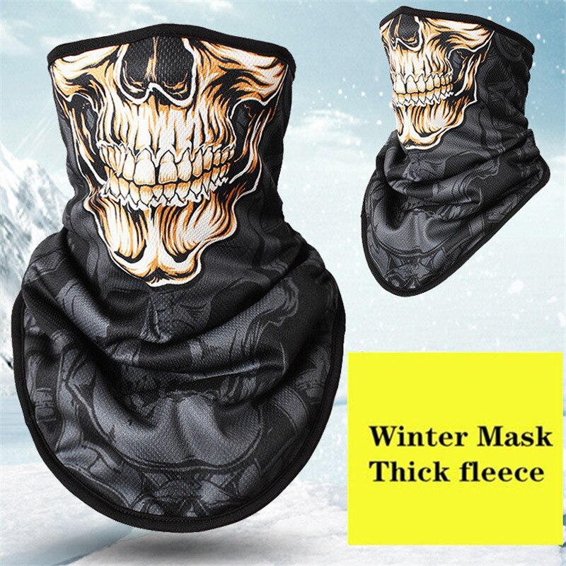 Winter Fleece Ski Scarf . Cycling Snowboard Equipment Bandana Headwear Mask Neck Triangle Thicken Warm Women Men Skull Bibs