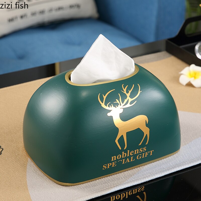 Square Oval Ceramic Tissue Box Desktop Decoration Painted Tissue Storage Box Napkin Holder Paper Towel Tube Storage Organize Box