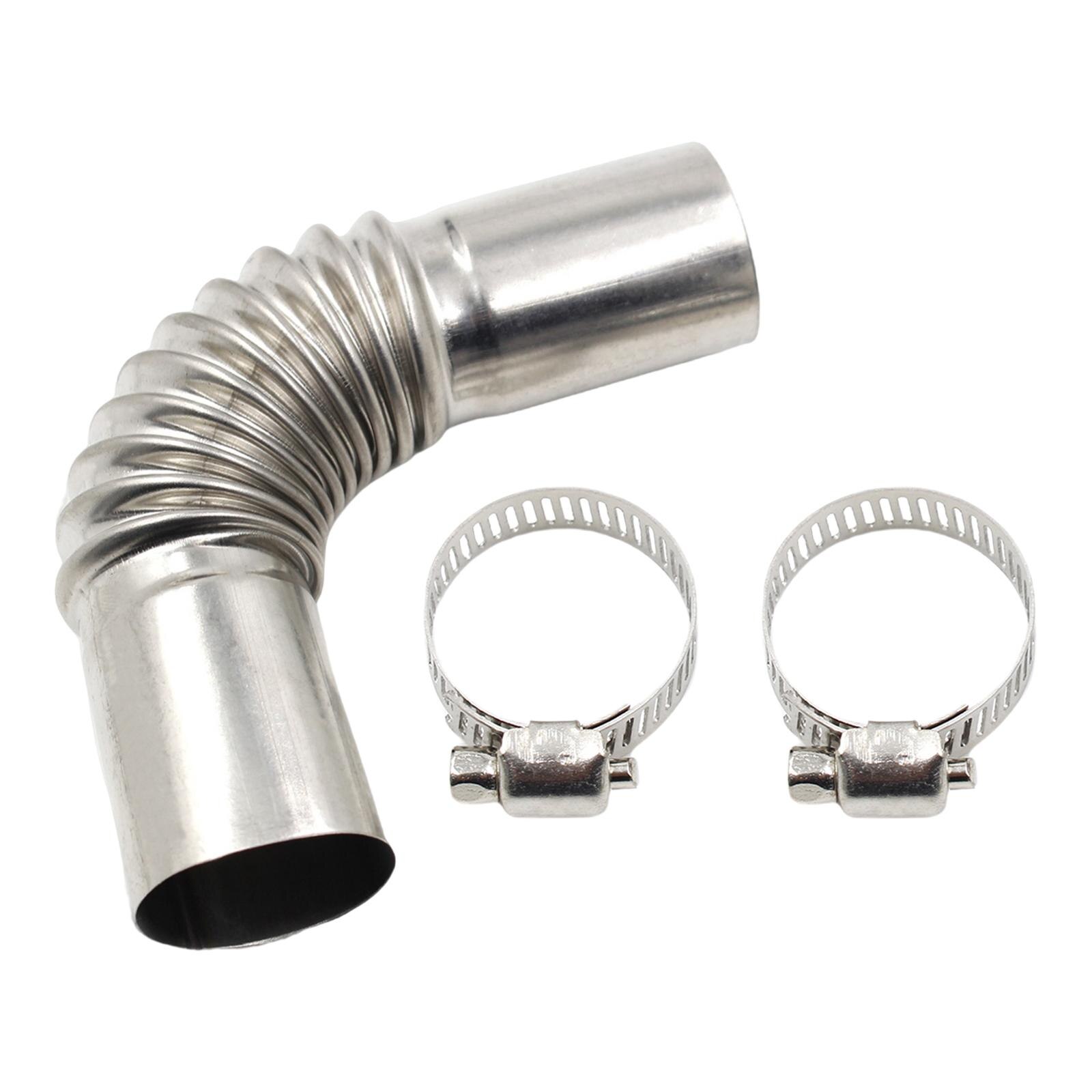 24mm Exhaust Pipe Tube Elbow Connector 25mm ID Stainless Steel Air Exhaust Pipes Connector for Heater W/ Clamps