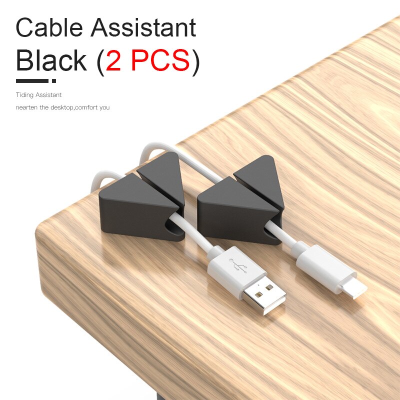 Schreibtisch Organizer Daten Kabel Abschluss Werkzeug Feste praktisch Linie Hub Schnalle nacht Kabel Manager Kopfhörer Abschluss Artefakt: Z01-Schwarz-2Stck
