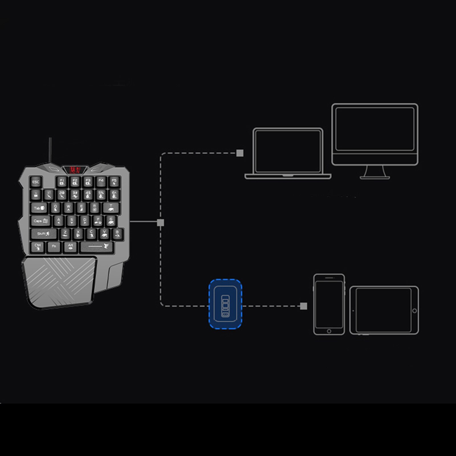 Draagbare Enkele Hand Mechanische Gaming Toetsenbord 35 Toetsen Mini Toetsenbord Voor Game