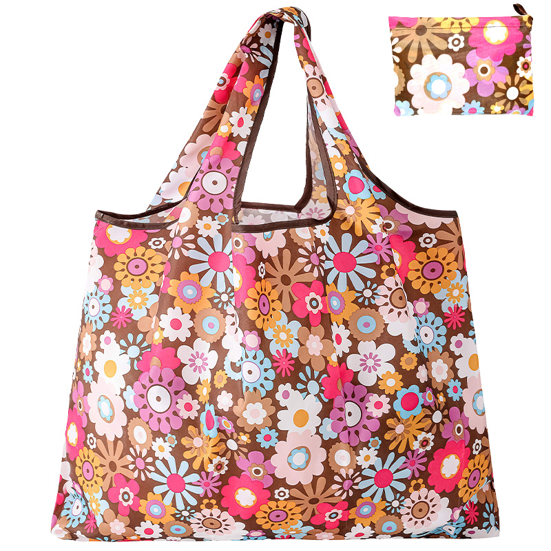 Printing Foldable Shopping Bags Environmental Protection Portable Grocery Bags Large Capacity Portable Storage Bags: Red