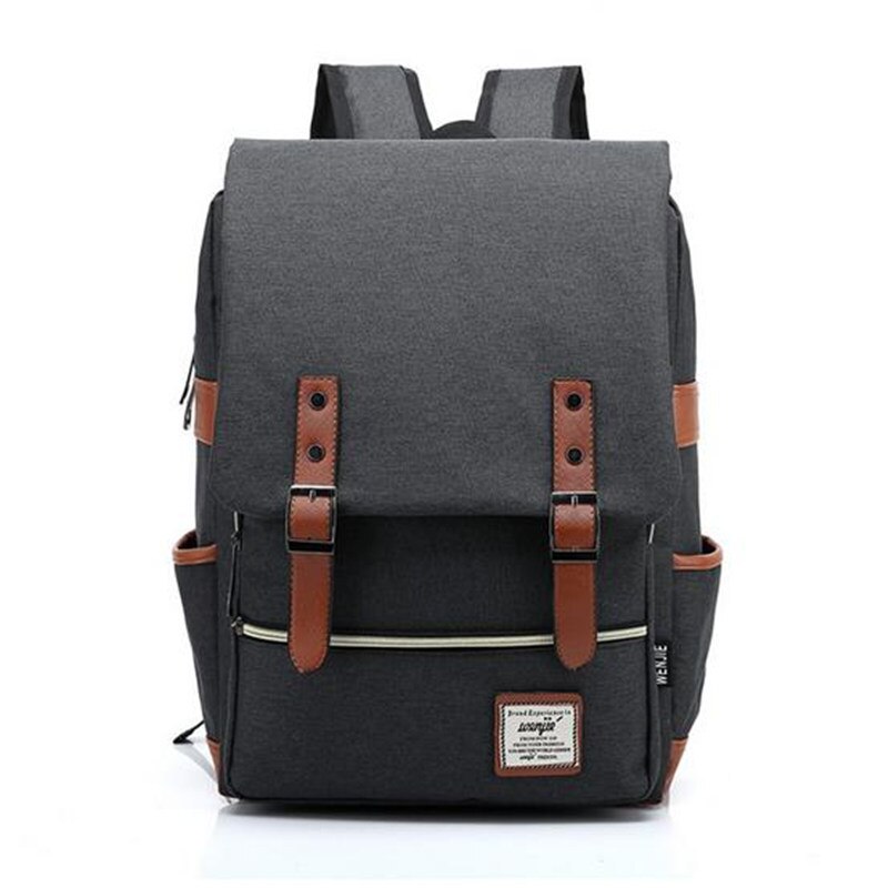 Canvas Daily Backpacks for Laptop Large Capacity Computer Bag Casual Student School Bag packs Travel Rucksacks: Black