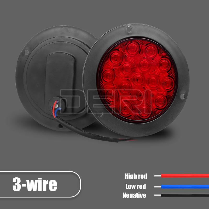 2 Stuks 4Inch Ronde Auto Led-achterlicht 16 Led Side Lights Tail Remlicht Lamp Voor Auto Truck caravan Trailer 4X4 Pickup 12V 24V