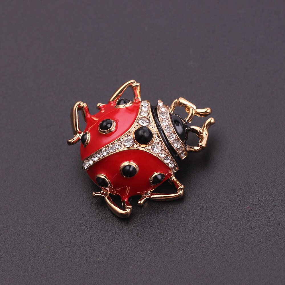 Hoogwaardige Insect Broche Animal Broche Strass Vrouwelijke Sieraden Lieveheersbeestje Broche Westerse Accessoires