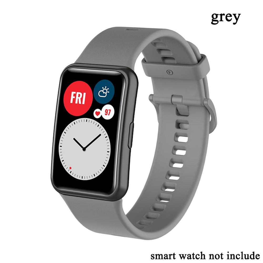 Pulseira de substituição para huawei relógio ajuste banda para huawei ajuste pulseira silicone TIA-B09 acessórios relógio inteligente cinto loop: grey