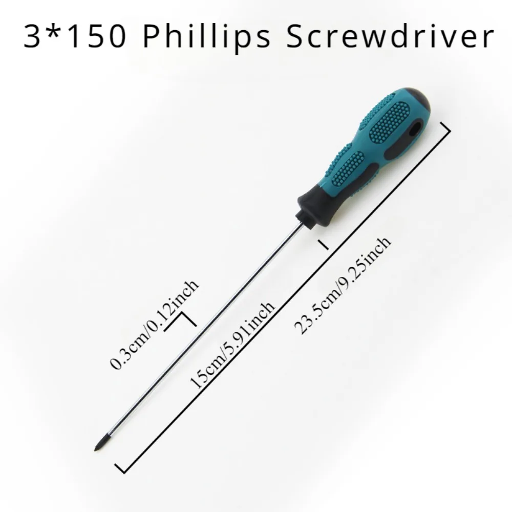 Long Slotted Phillips Screwdriver Rubber Handle Magnetic Screwdriver Installation and Disassembly Repair Tool: Red