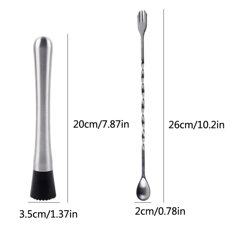 1Pc /Set Stainless Steel Cocktail Picks Stirrer Swizzle Sticks Drink Mixer Bar Puddler Muddler Stirring Mixing Sticks Bar Tool