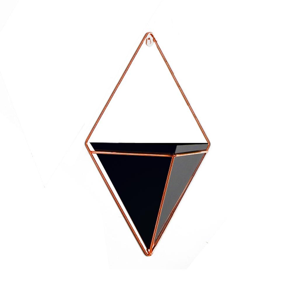 Acrilico Vaso di Fiori di Ferro Flora Hanging Planter Geometrica Vaso di Decorazione Della Parete 35DC19: Black