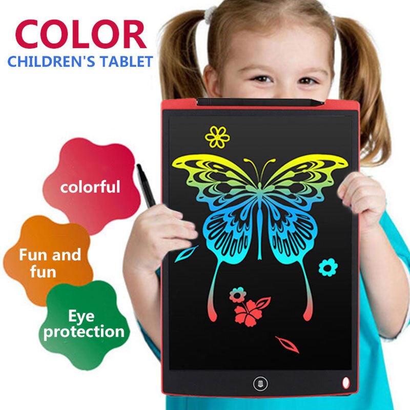 12 Inch Ultra Thin Handwriting Pads Kids Drawing Graphics Board LCD Writing Tablet LCD Screen Color Font Mini Notepad